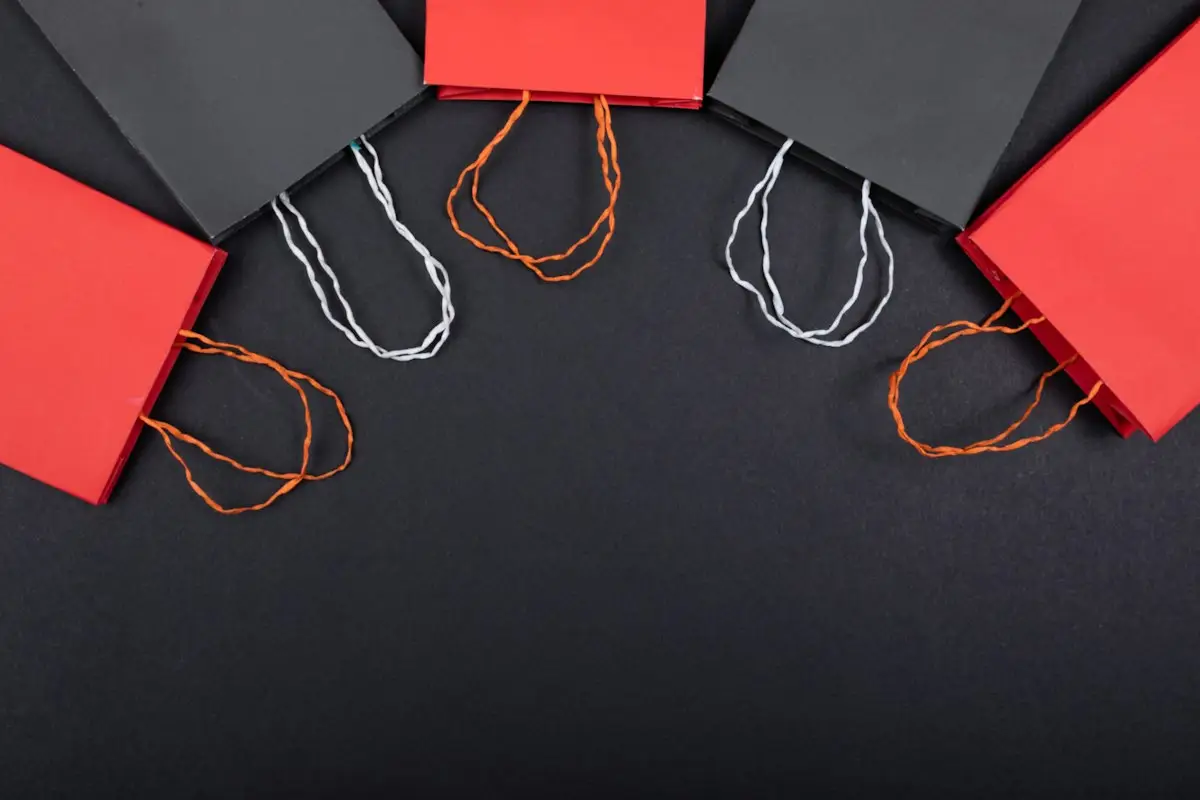 Shopping bags on a dark background