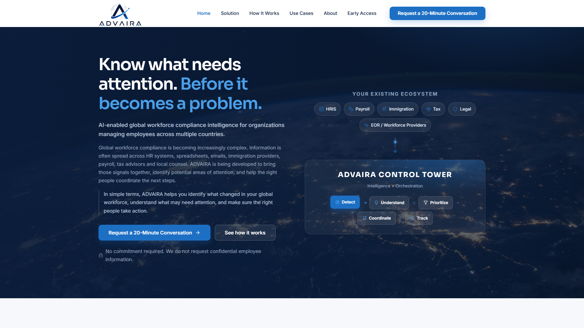 Advaira website screenshot