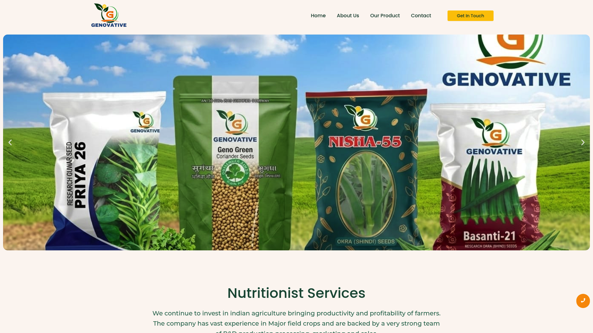 Genovative Seeds website screenshot