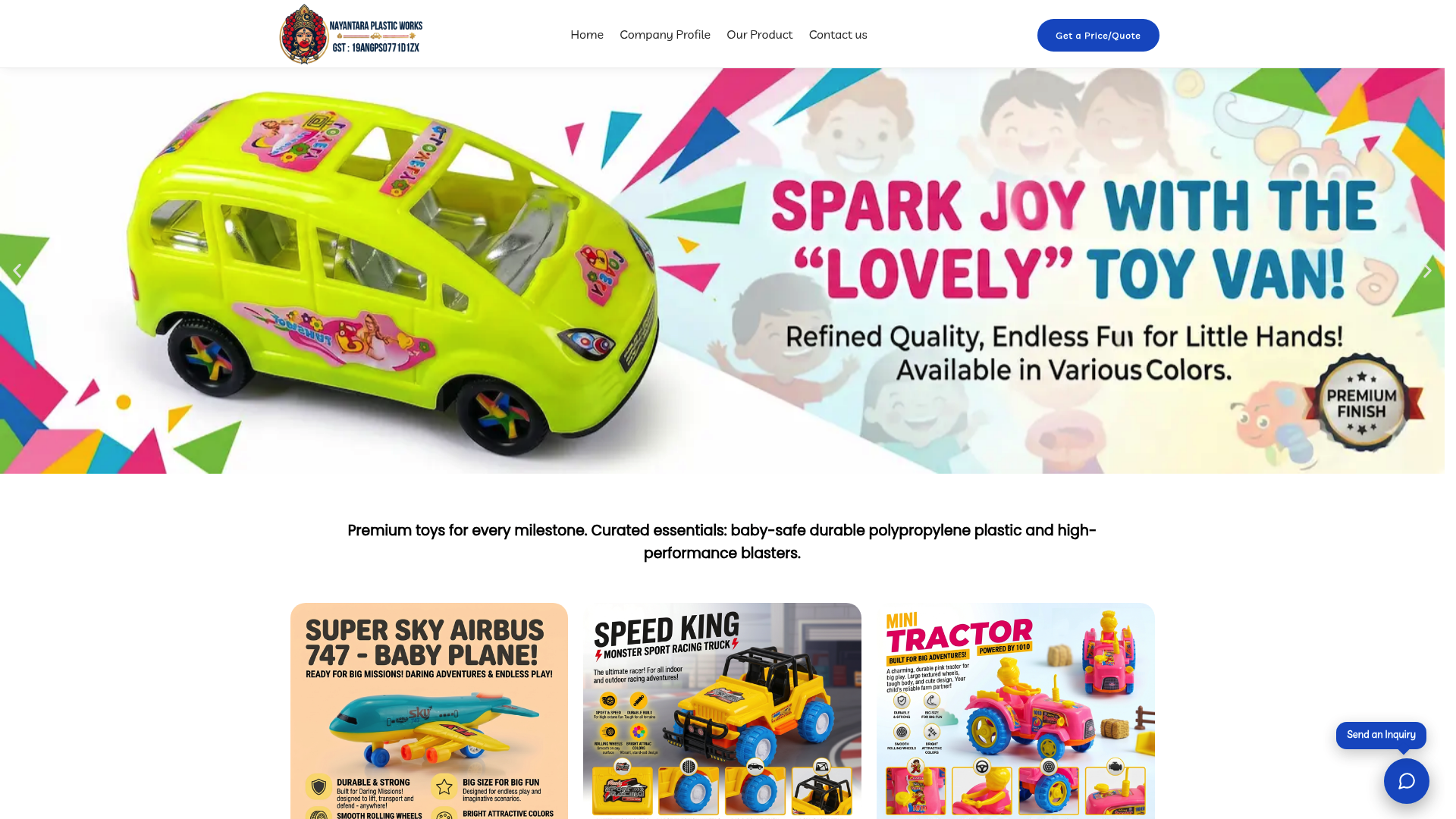 Nayantara Plastic Works website screenshot