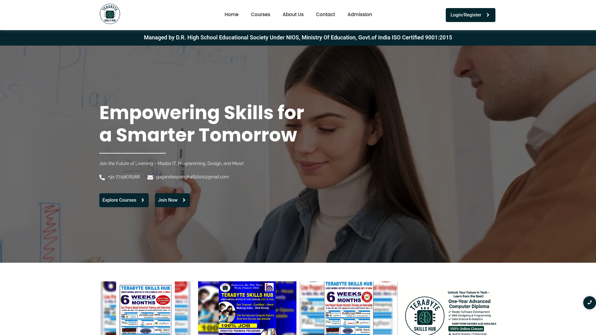 TB Skills Hub website screenshot